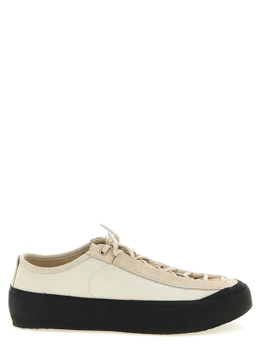 Zapatillas bajas Stone Island de piel de becerro beige