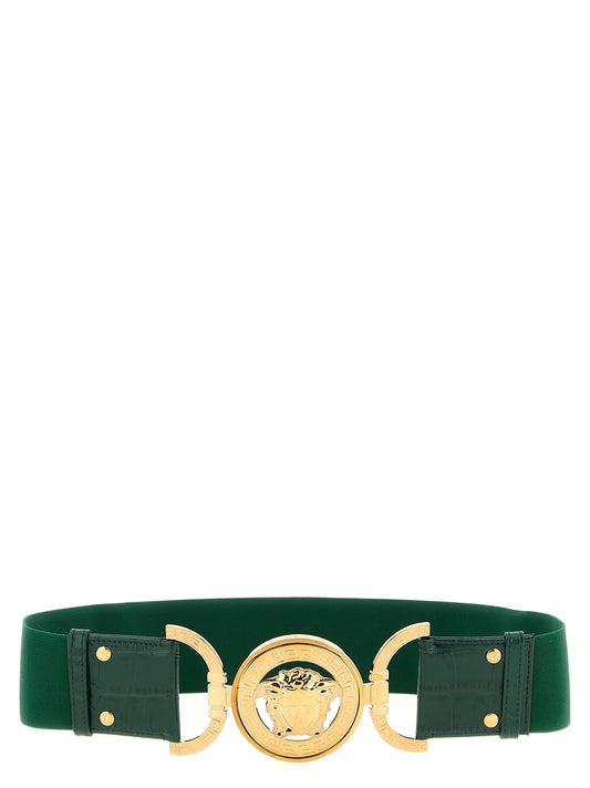 Cinturón regular Versace de piel de becerro bicolor