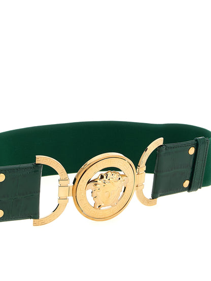 Cinturón regular Versace de piel de becerro bicolor