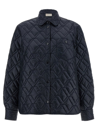 Veste Moncler en polyamide bleu au design fonctionnel Shell