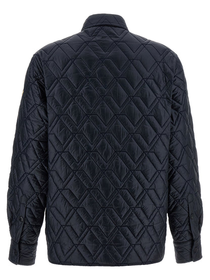 Veste Moncler en polyamide bleu au design fonctionnel Shell