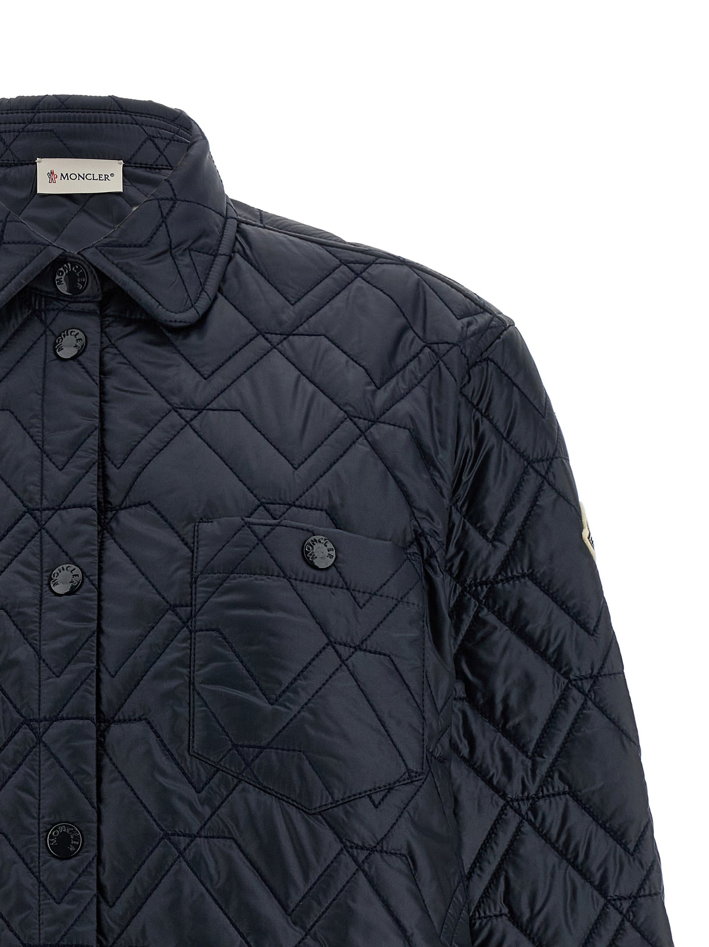 Veste Moncler en polyamide bleu au design fonctionnel Shell