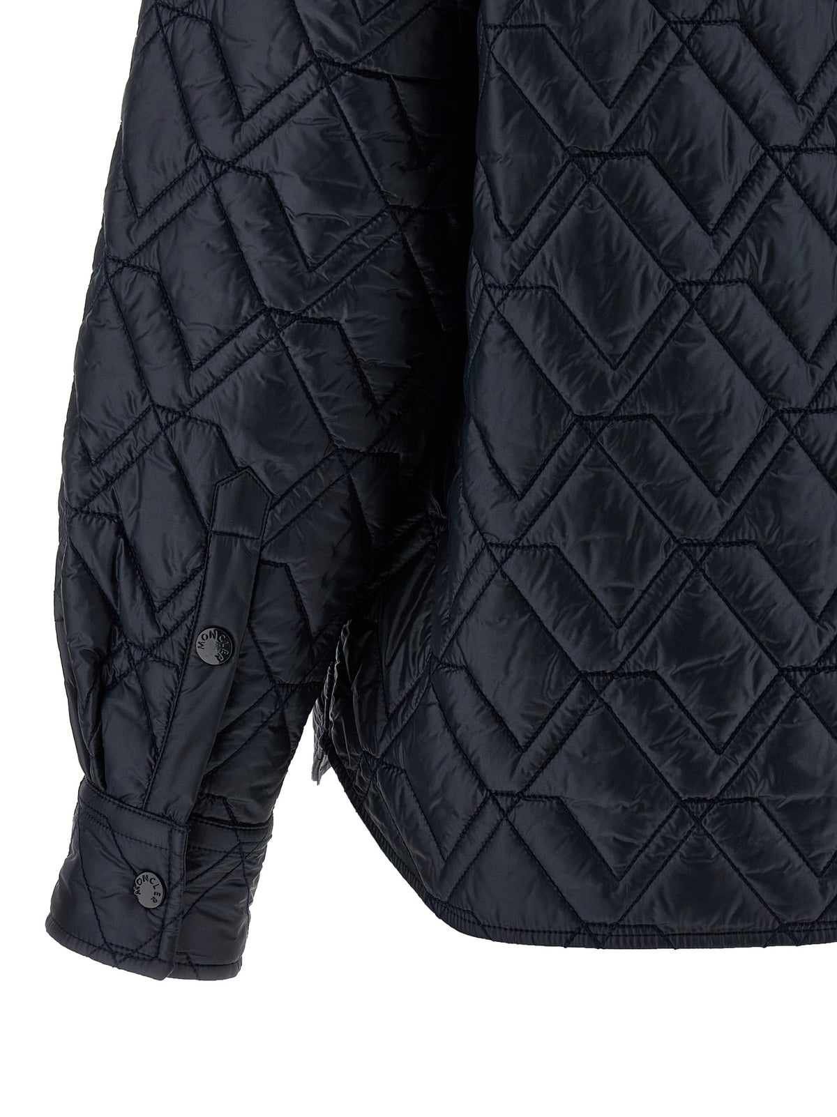 Veste Moncler en polyamide bleu au design fonctionnel Shell