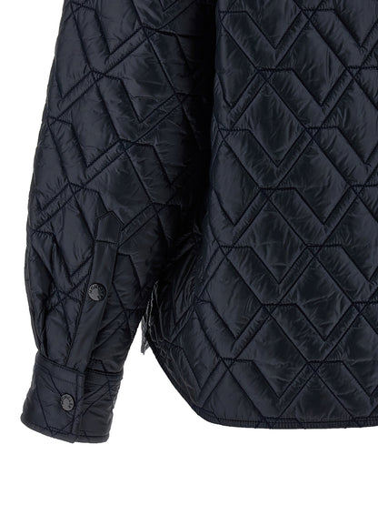 Veste Moncler en polyamide bleu au design fonctionnel Shell