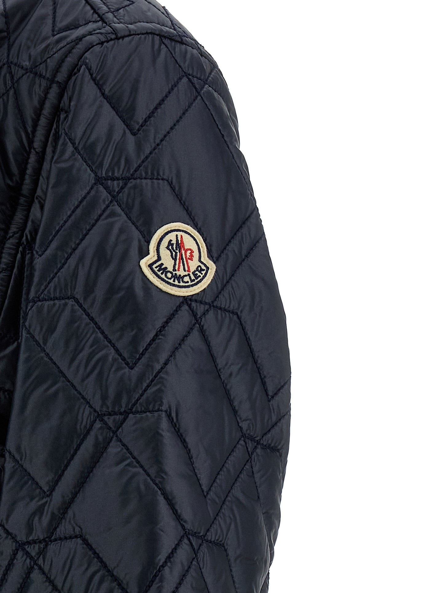 Veste Moncler en polyamide bleu au design fonctionnel Shell