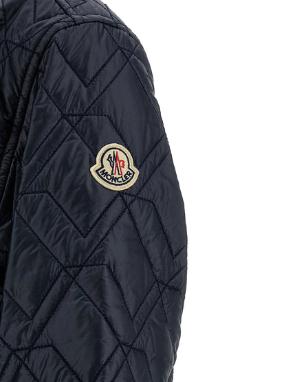 Veste Moncler en polyamide bleu au design fonctionnel Shell