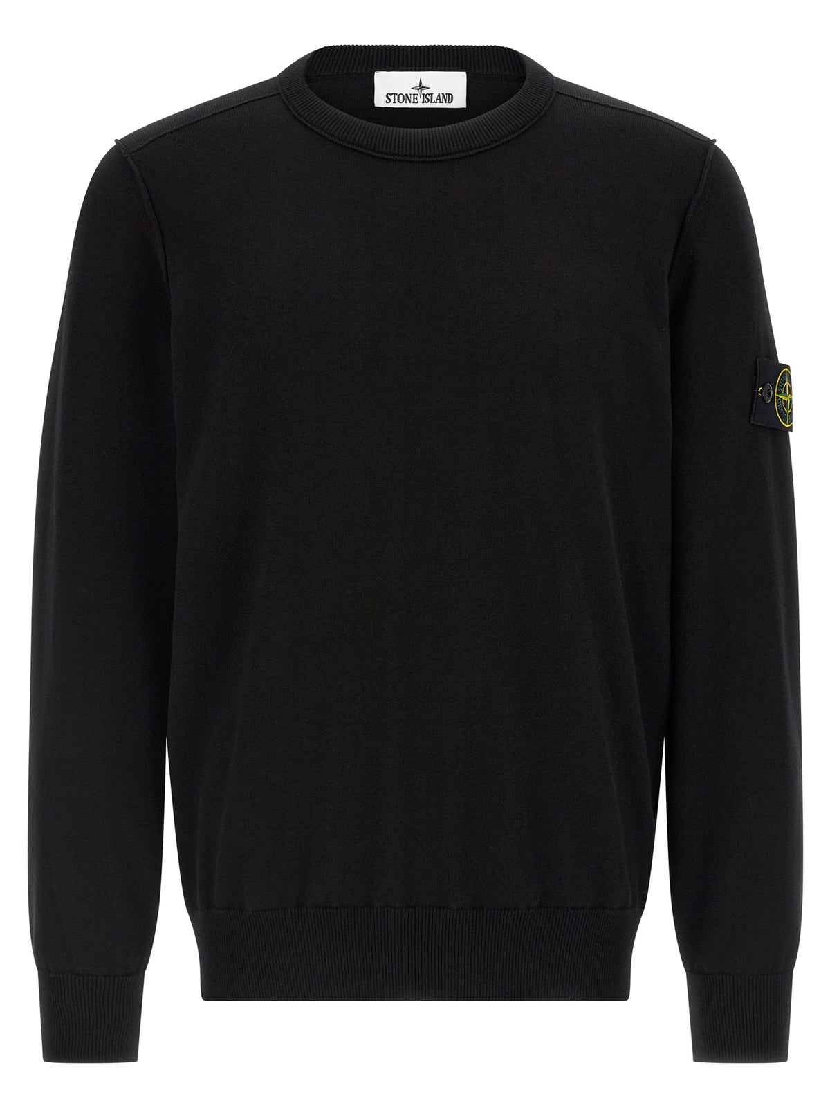 Cárdigan De Tejido Punto En Algodón Negro Stone Island