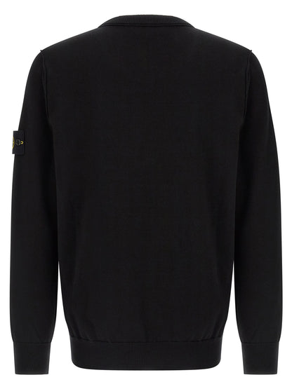 Cárdigan De Tejido Punto En Algodón Negro Stone Island