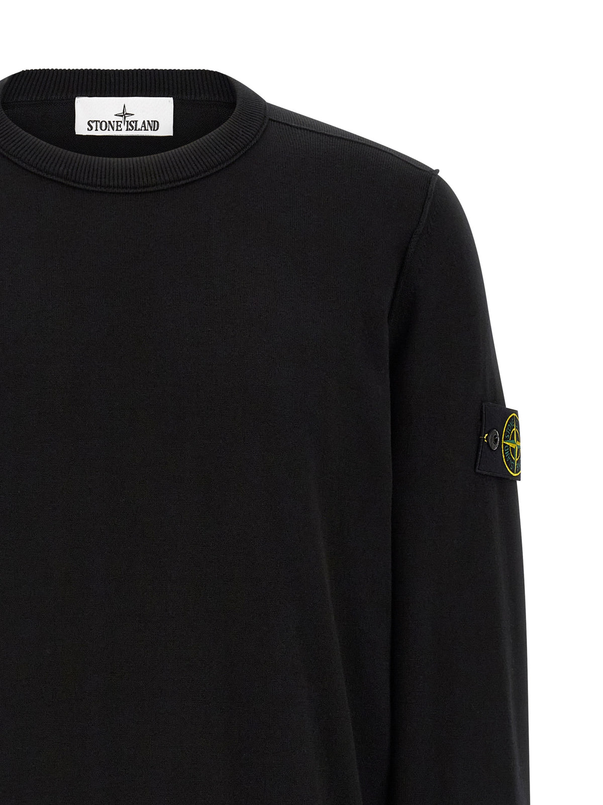 Cárdigan De Tejido Punto En Algodón Negro Stone Island