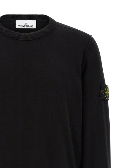 Cárdigan De Tejido Punto En Algodón Negro Stone Island