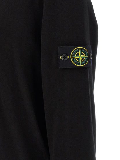 Cárdigan De Tejido Punto En Algodón Negro Stone Island