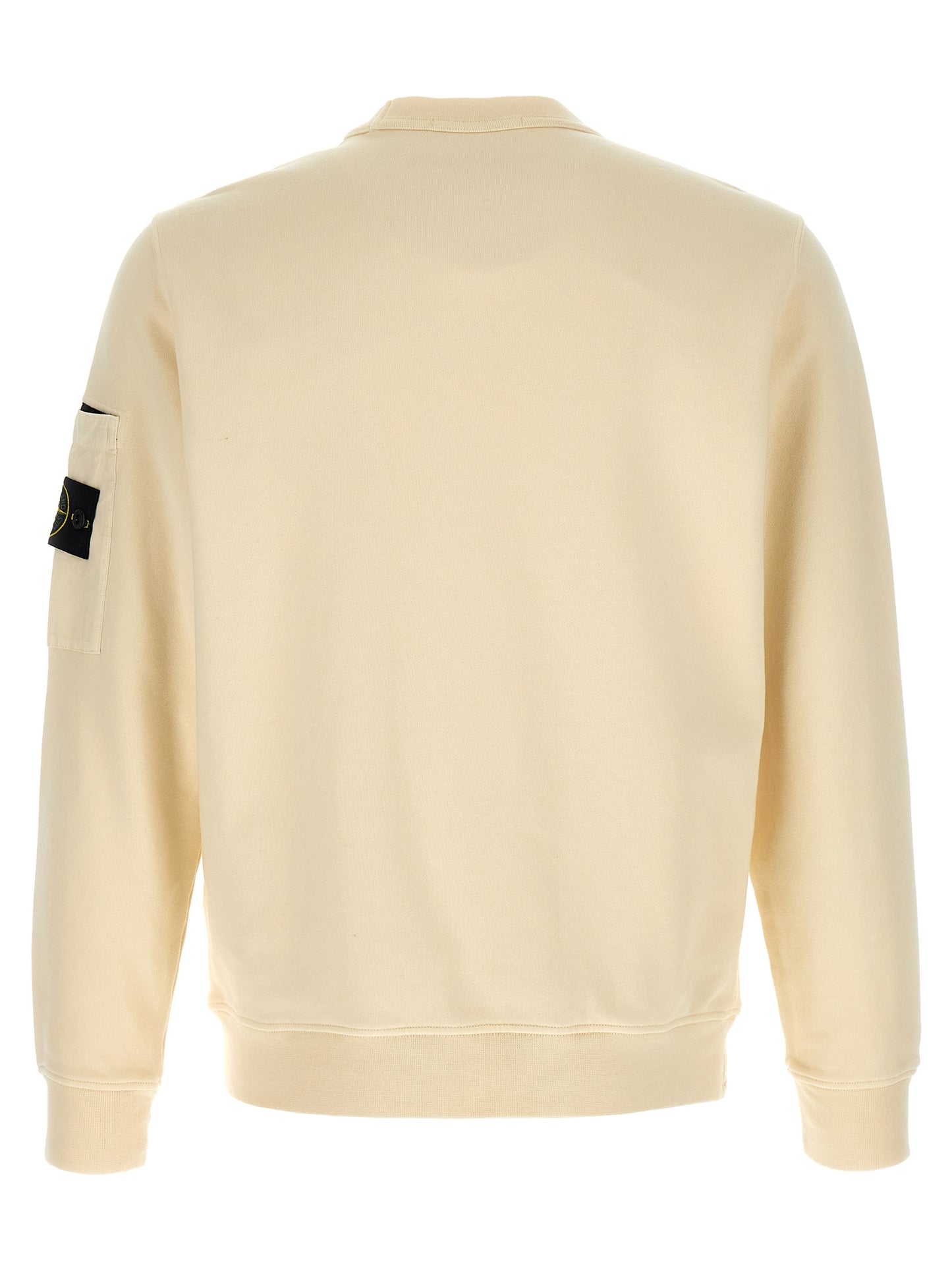 Sweat-shirt en coton beige Stone Island à maille intermédiaire
