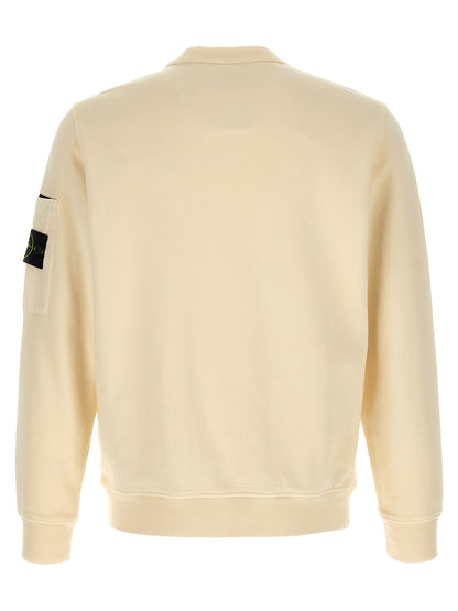 Sweat-shirt en coton beige Stone Island à maille intermédiaire
