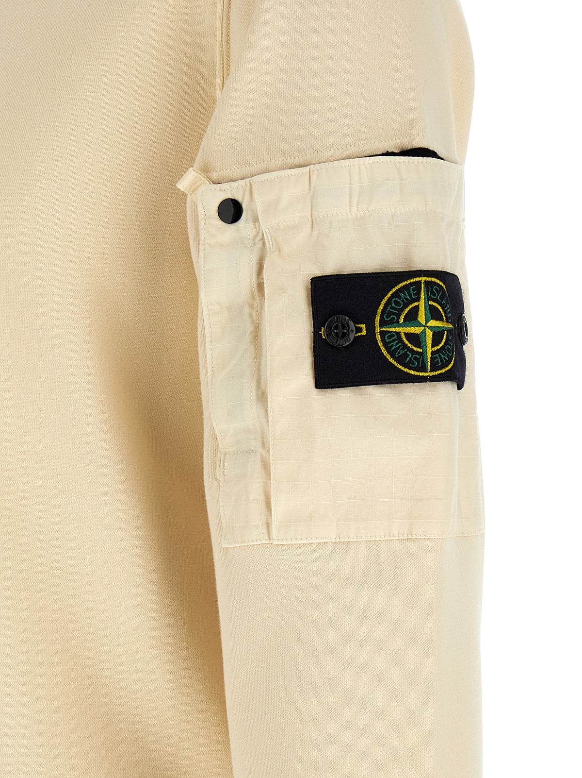 Sweat-shirt en coton beige Stone Island à maille intermédiaire