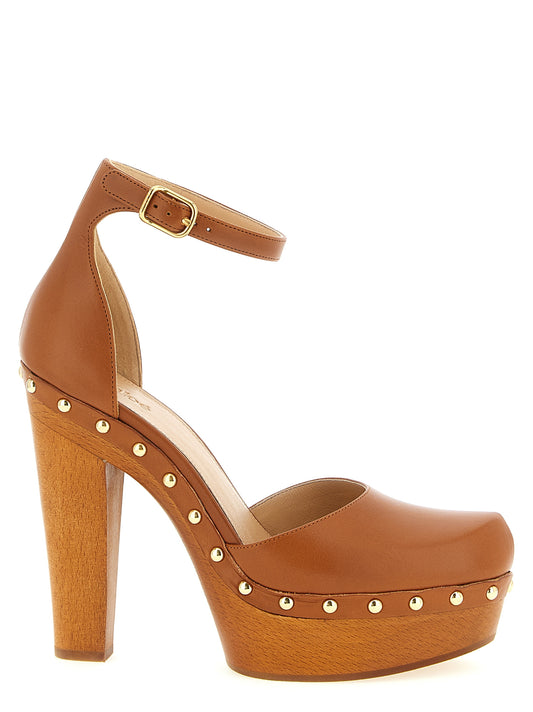 Zapatos de tacón Chloé de cuero de cordero color marrón