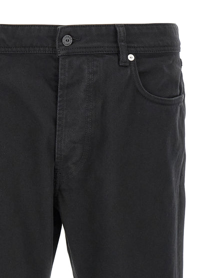 Stone Island Black Cotton Straight-Leg Jeans