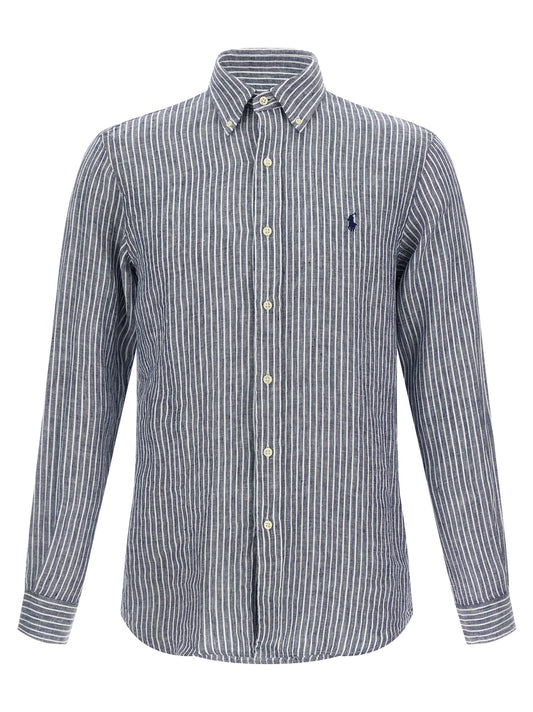 Blusa de lino azul Polo Ralph Lauren