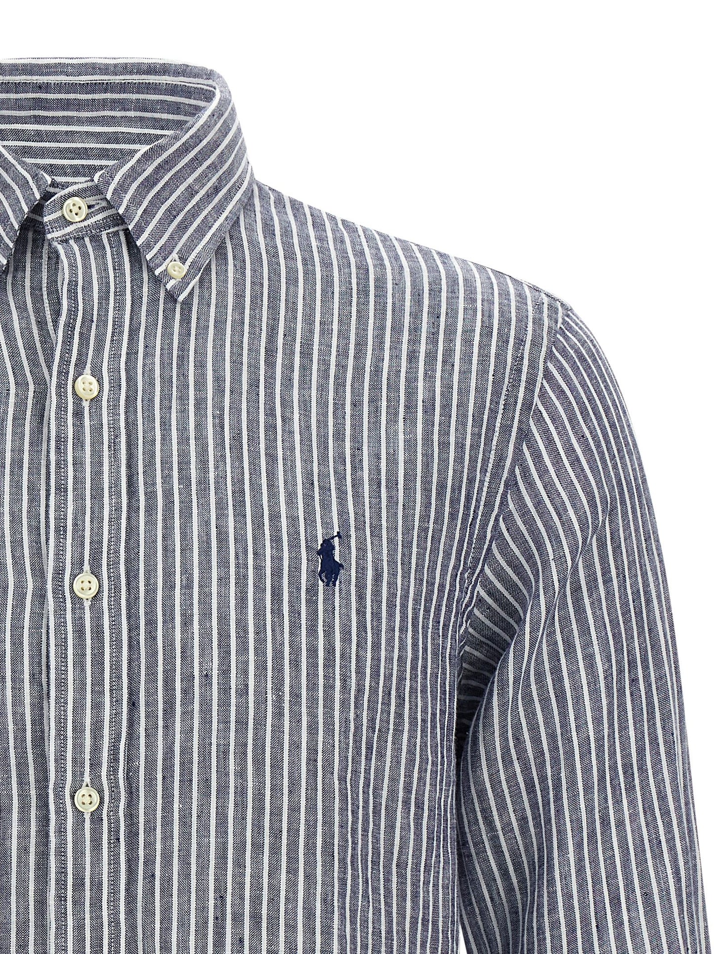 Blusa de lino azul Polo Ralph Lauren