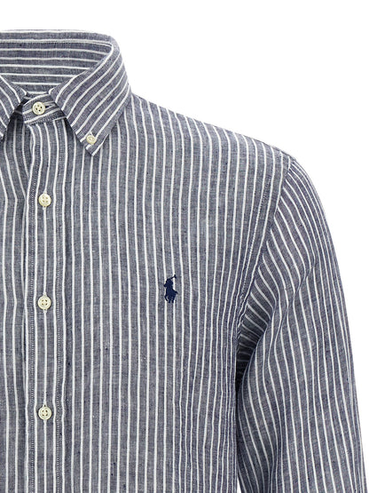 Blusa de lino azul Polo Ralph Lauren