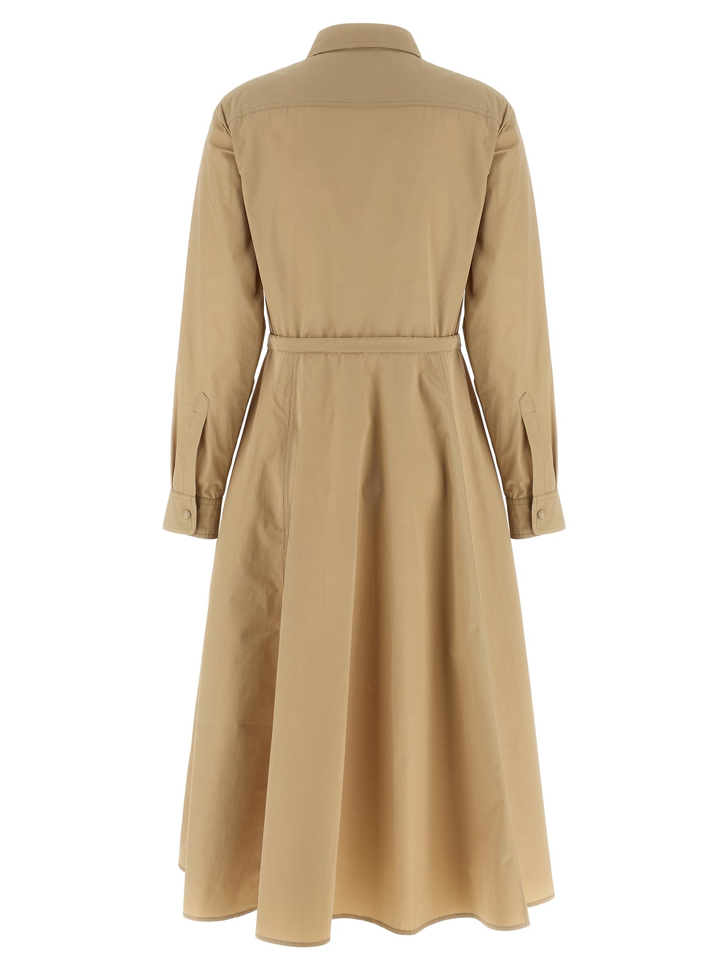 Vestido largo Moncler de poliéster beige