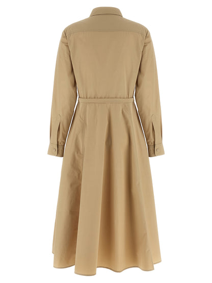 Vestido largo Moncler de poliéster beige