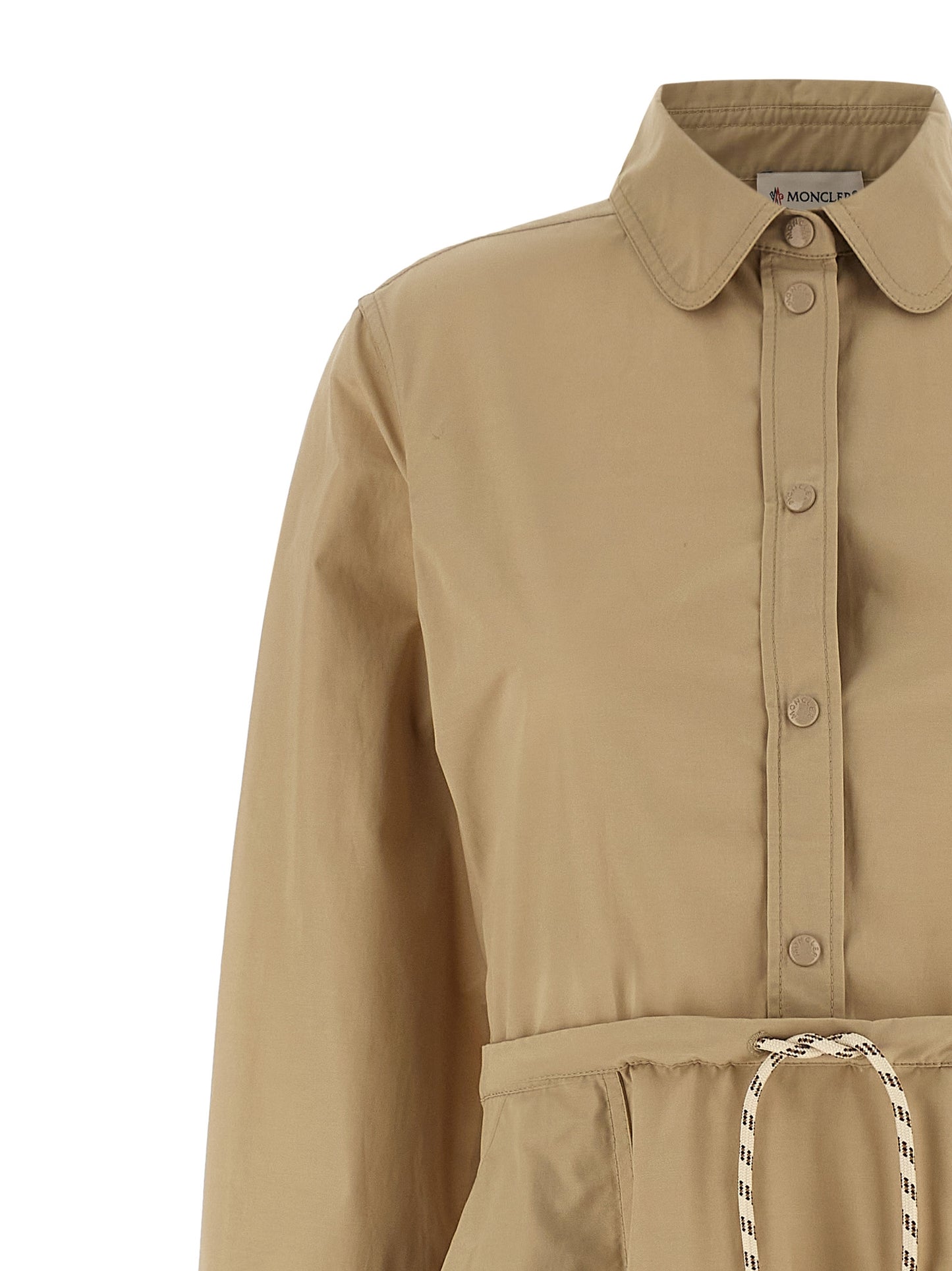 Vestido largo Moncler de poliéster beige