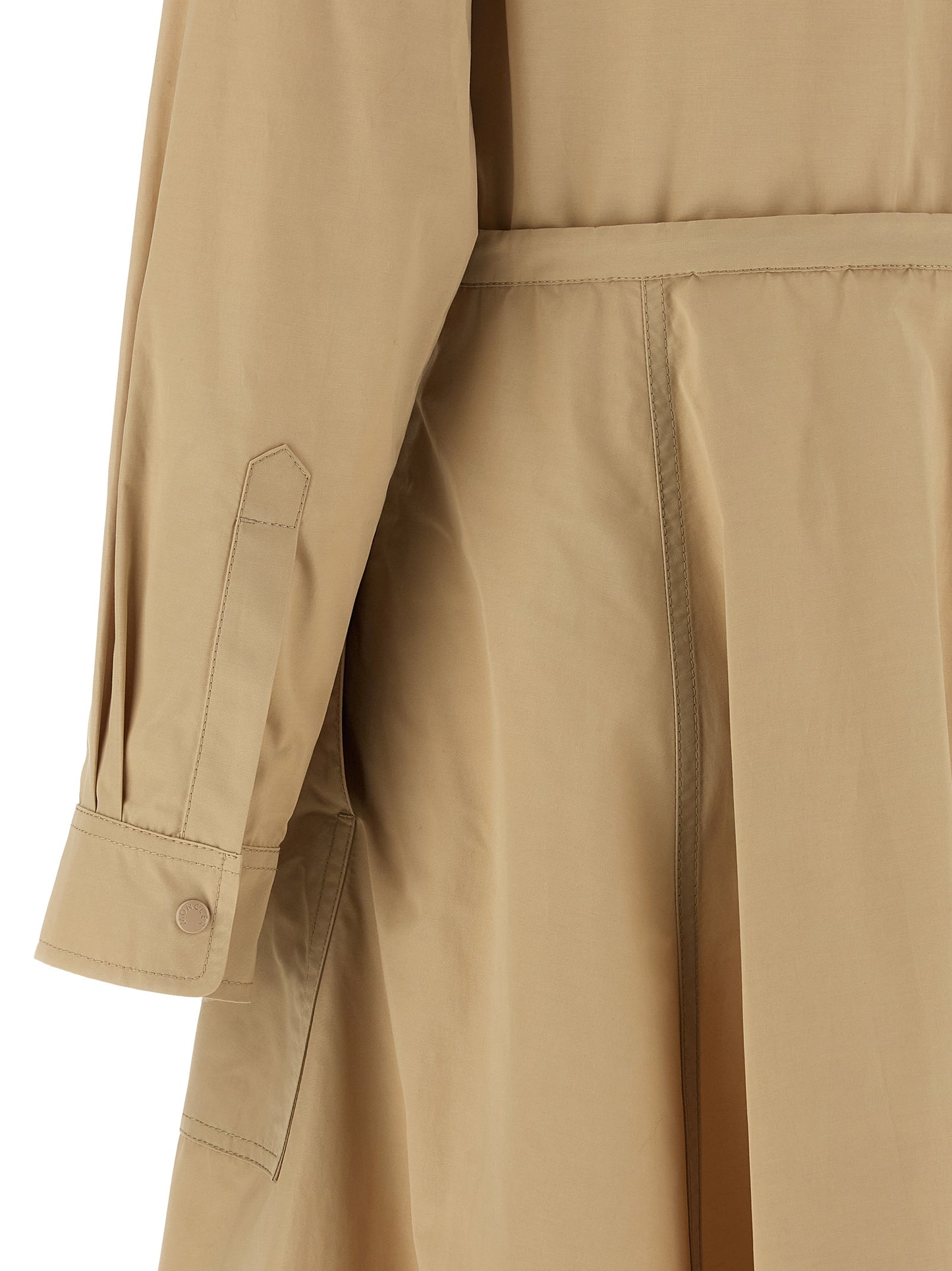 Vestido largo Moncler de poliéster beige