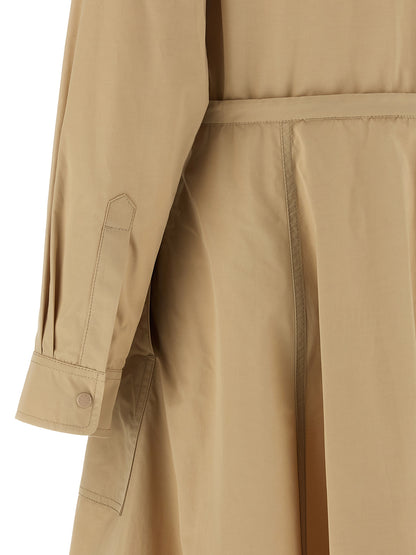 Vestido largo Moncler de poliéster beige