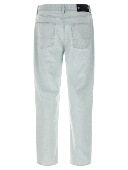 Jean droit Stone Island en coton bleu