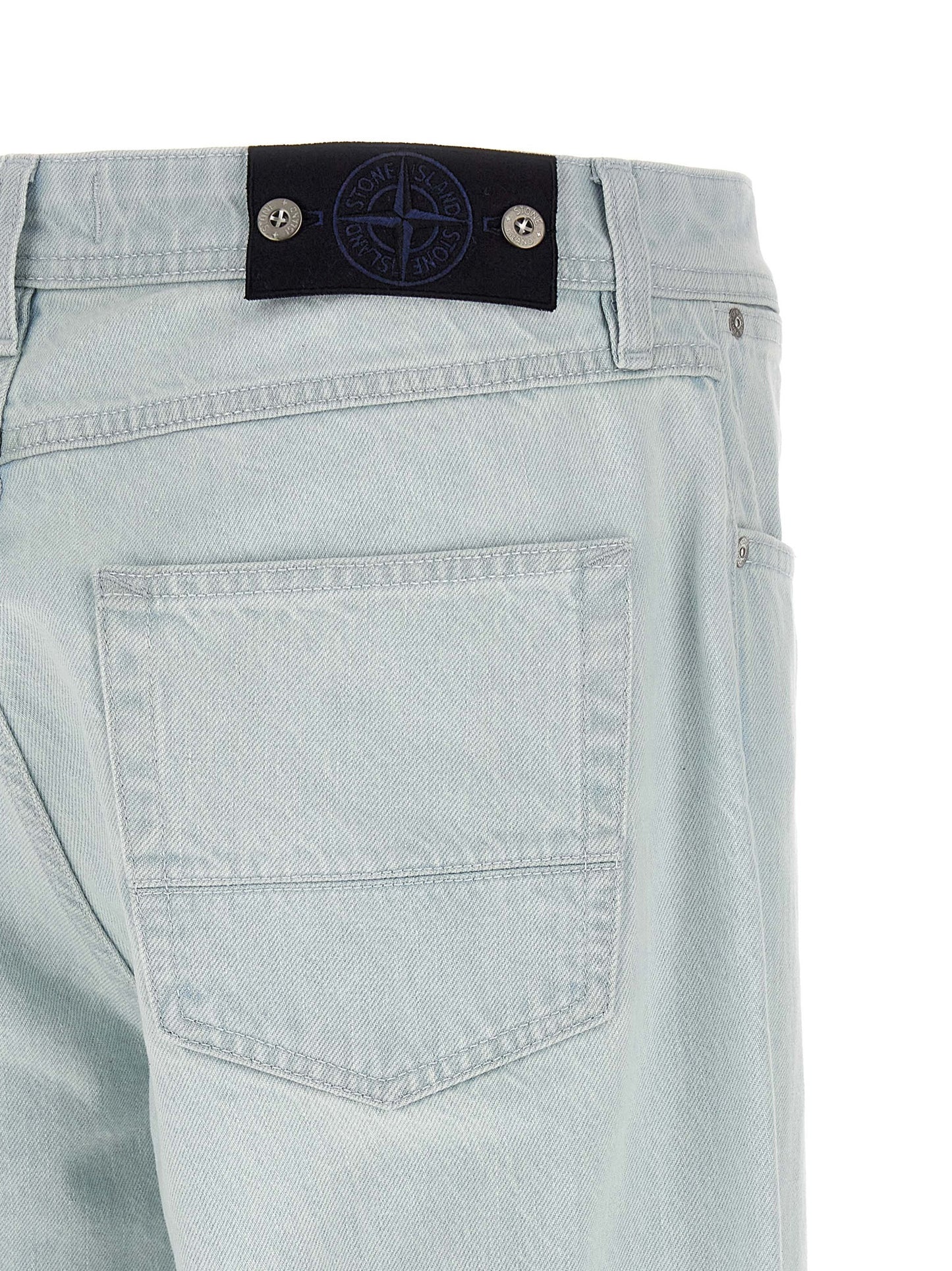 Jean droit Stone Island en coton bleu