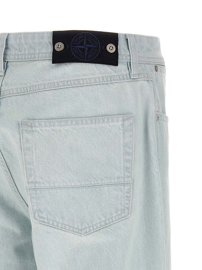 Jean droit Stone Island en coton bleu