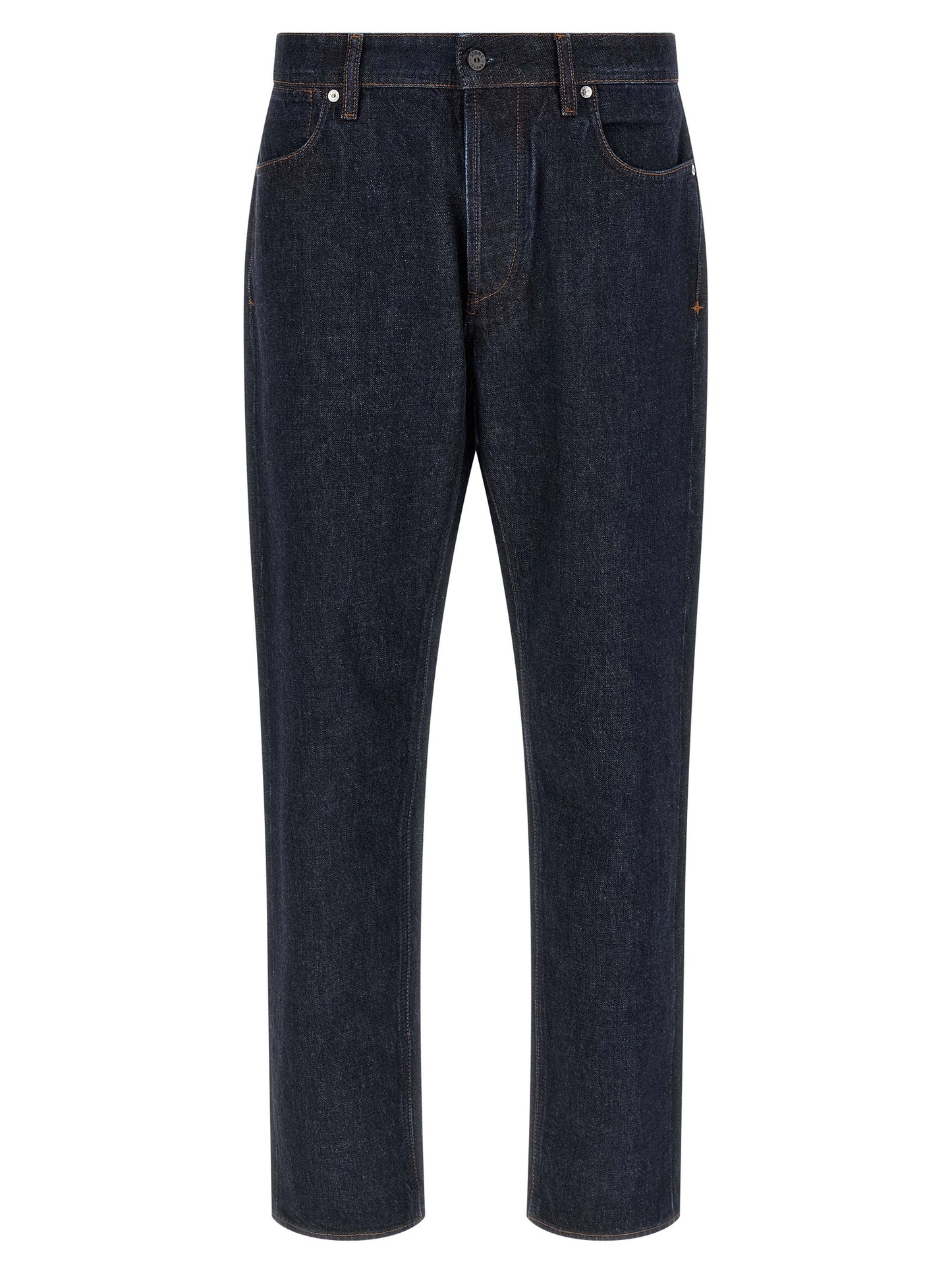 Jean droit Stone Island en coton bleu