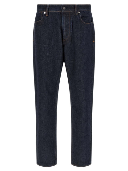 Jean droit Stone Island en coton bleu