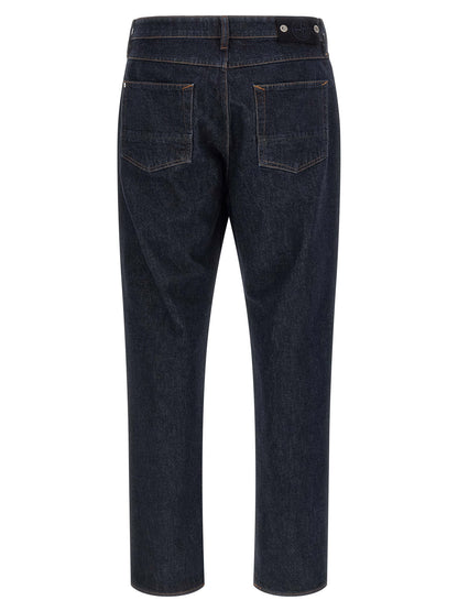 Jean droit Stone Island en coton bleu