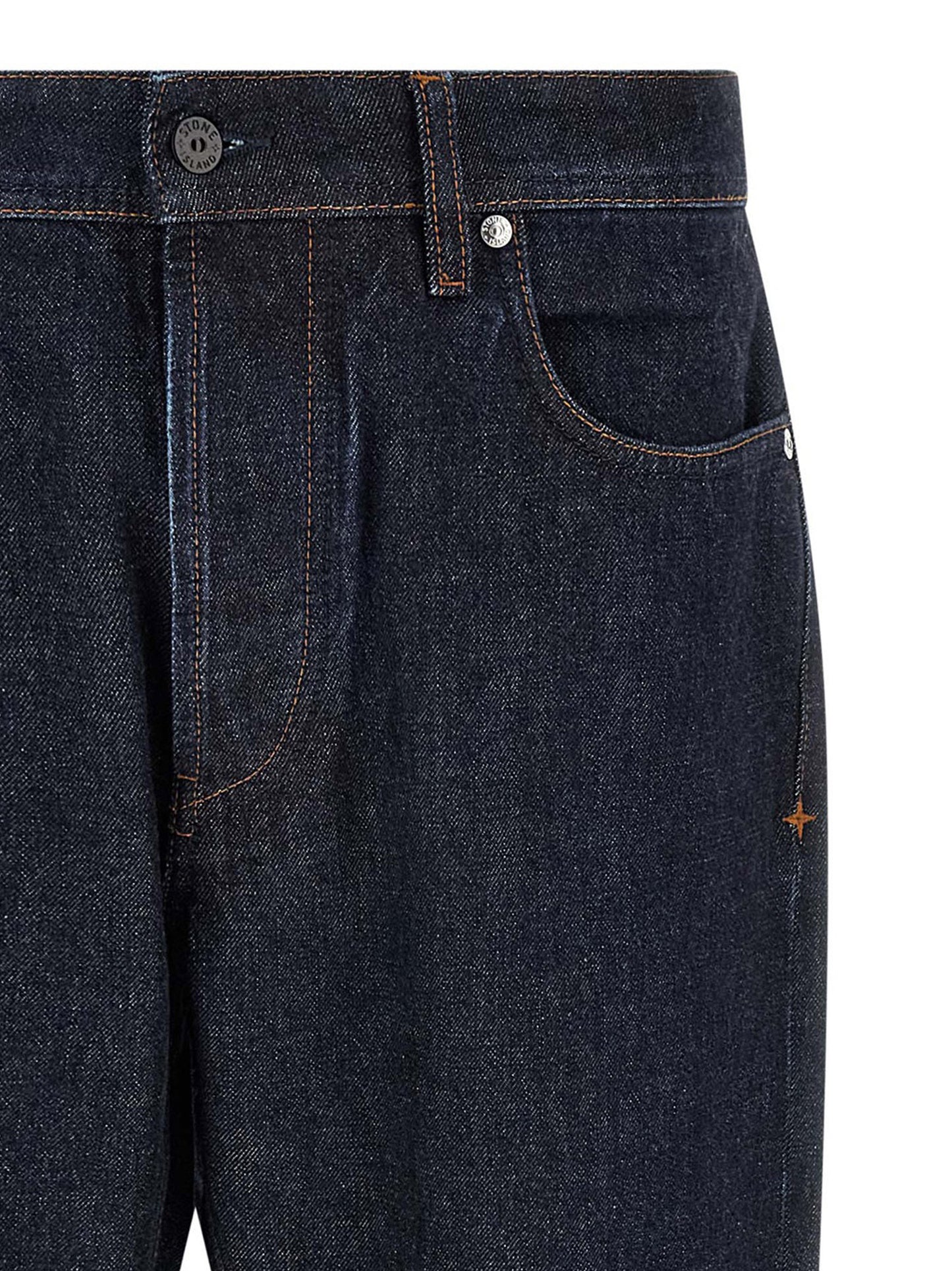 Jean droit Stone Island en coton bleu