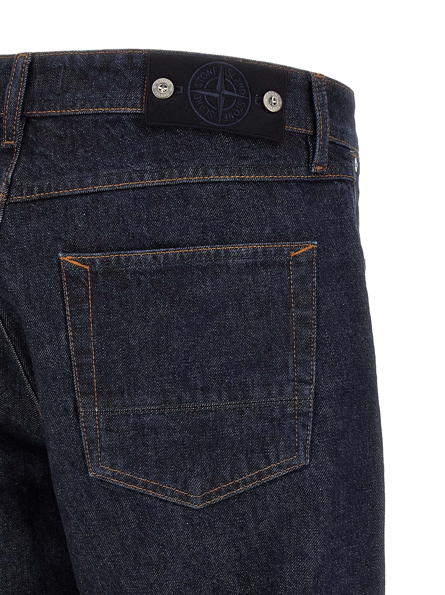 Jean droit Stone Island en coton bleu