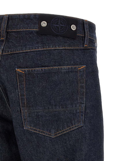 Jean droit Stone Island en coton bleu