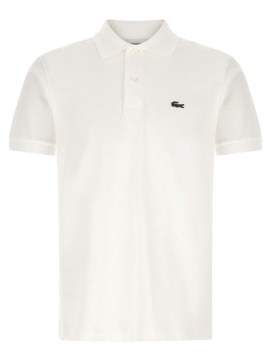 Polo Lacoste en coton blanc avec aération continue
