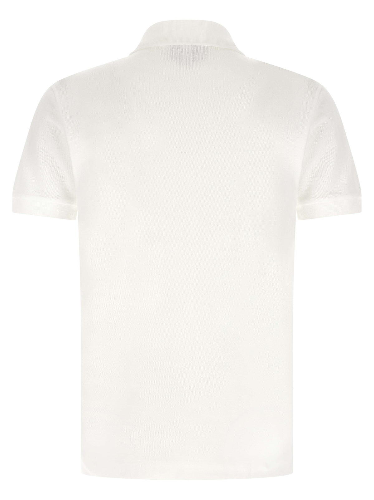 Polo Lacoste De Algodón Blanco Con Ventilación Continua