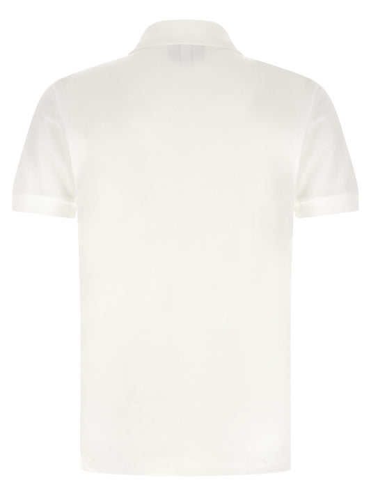 Polo Lacoste en coton blanc avec aération continue