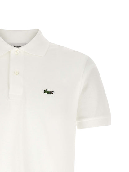 Polo Lacoste De Algodón Blanco Con Ventilación Continua