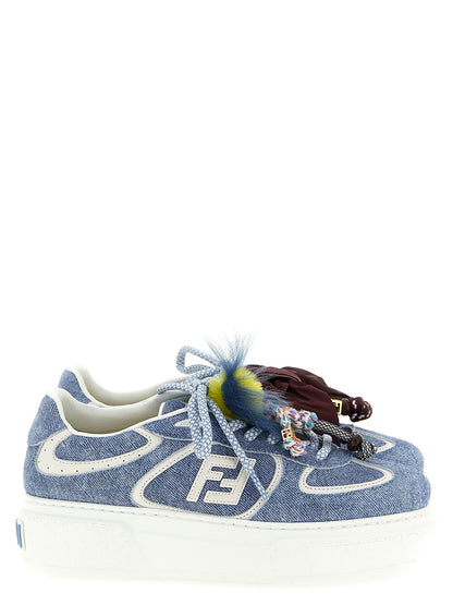 Zapatillas de plataforma Fendi de piel de becerro azules