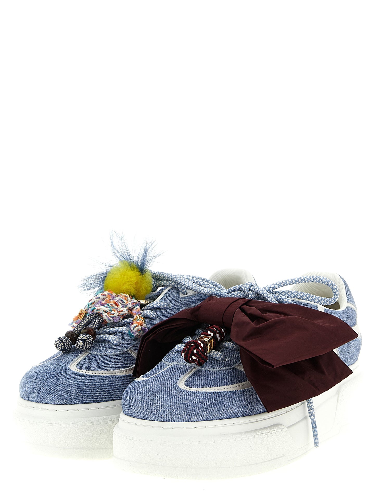 Zapatillas de plataforma Fendi de piel de becerro azules