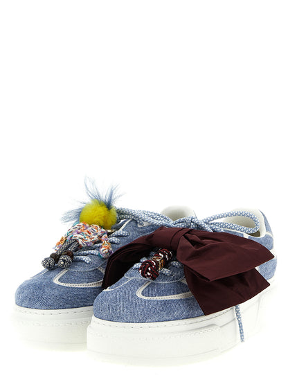 Zapatillas de plataforma Fendi de piel de becerro azules