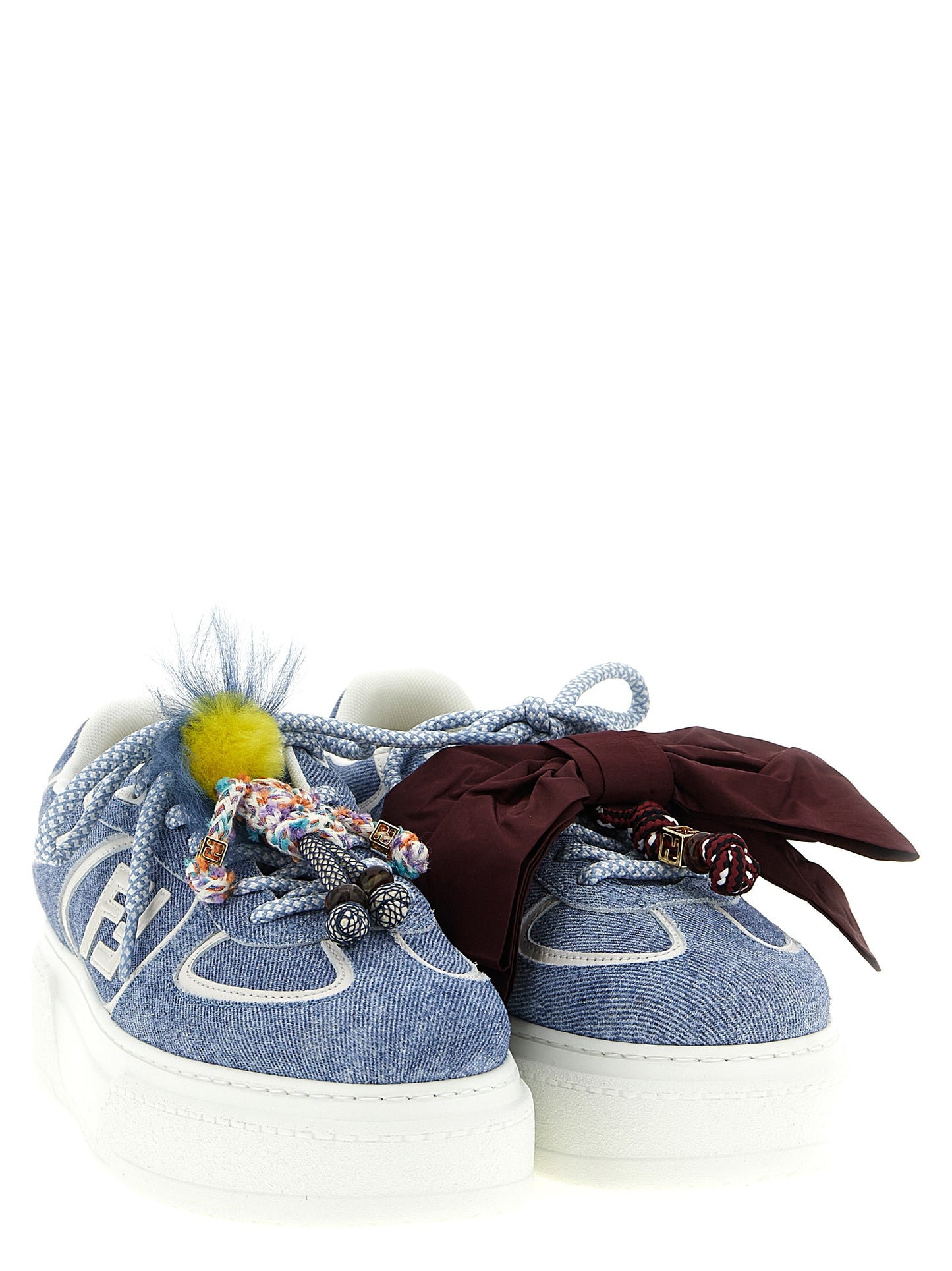 Zapatillas de plataforma Fendi de piel de becerro azules