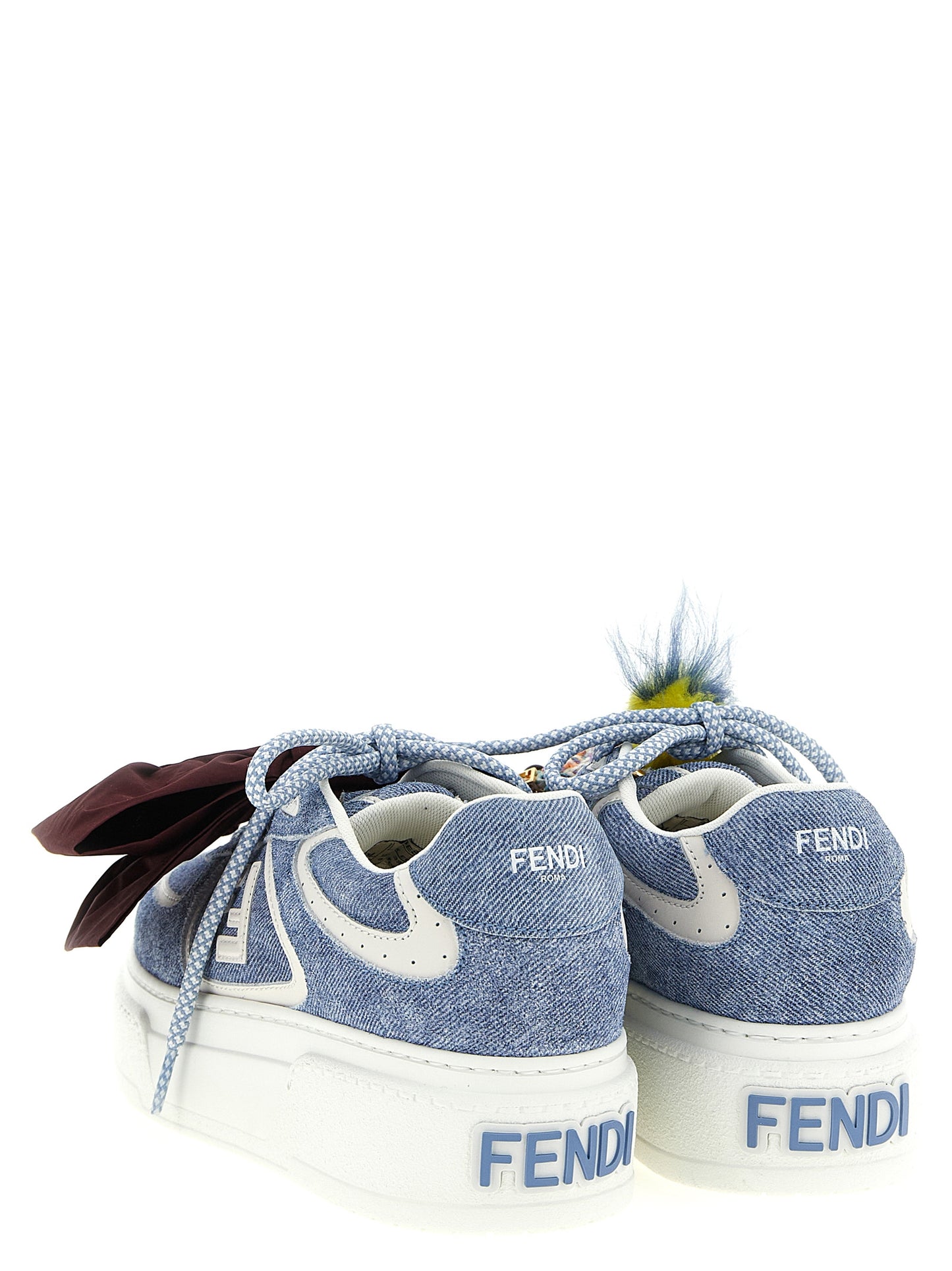 Zapatillas de plataforma Fendi de piel de becerro azules