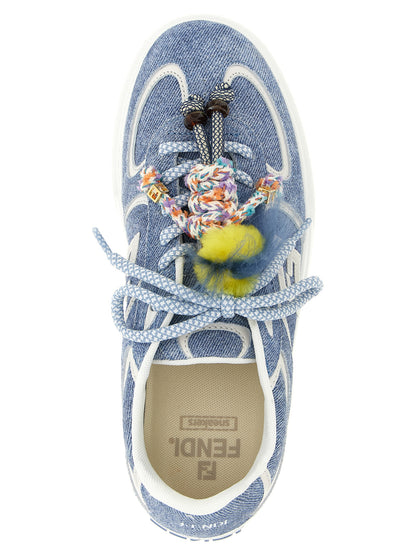 Zapatillas de plataforma Fendi de piel de becerro azules
