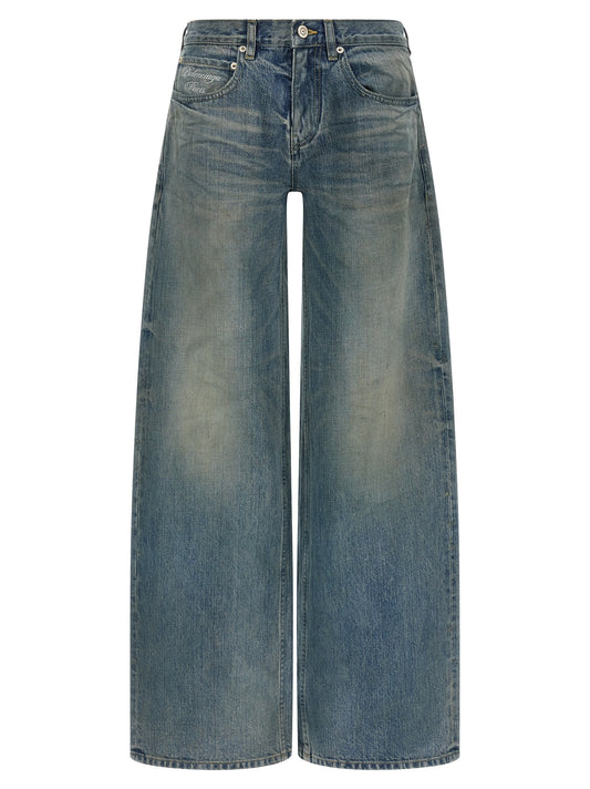 Vaqueros Balenciaga de algodón azul de corte relajado
