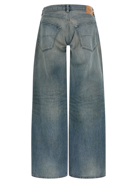 Vaqueros Balenciaga de algodón azul de corte relajado
