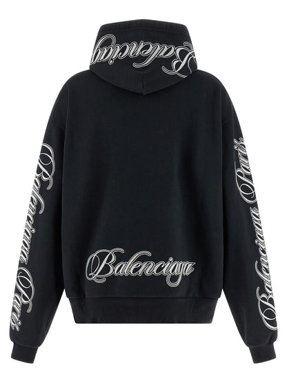 Sweat à capuche Balenciaga en coton noir